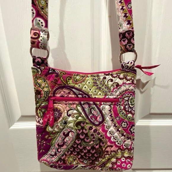 VERA BRADLEY Hipster Crossbody Satchel Bag Pink Very Berry Paisley Pattern - Picture 8 of 12